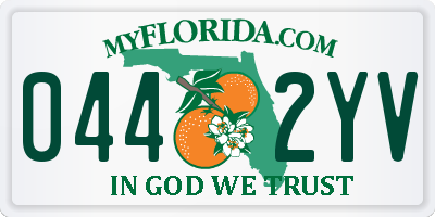 FL license plate 0442YV