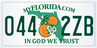 FL license plate 0442ZB
