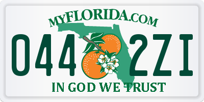 FL license plate 0442ZI