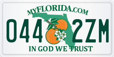 FL license plate 0442ZM