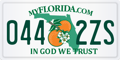 FL license plate 0442ZS