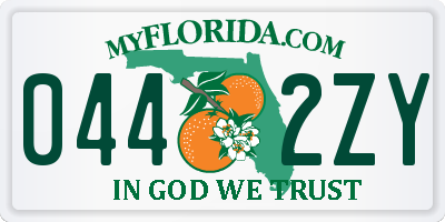 FL license plate 0442ZY