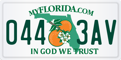 FL license plate 0443AV