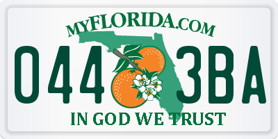 FL license plate 0443BA