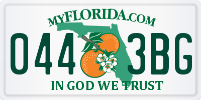 FL license plate 0443BG