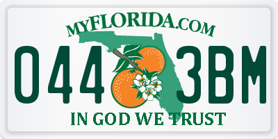 FL license plate 0443BM