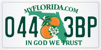 FL license plate 0443BP