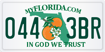 FL license plate 0443BR
