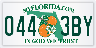 FL license plate 0443BY