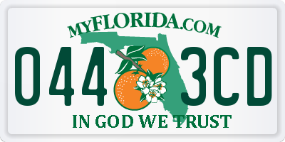 FL license plate 0443CD