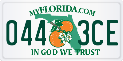FL license plate 0443CE