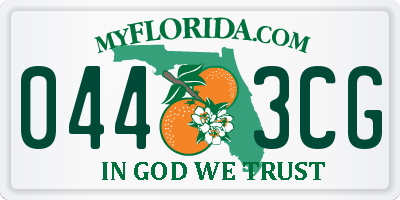 FL license plate 0443CG