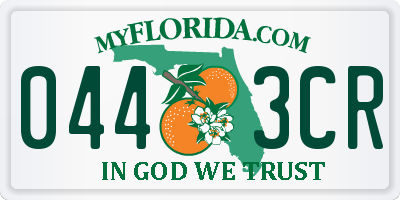 FL license plate 0443CR