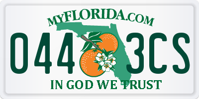 FL license plate 0443CS