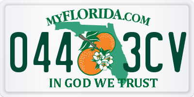 FL license plate 0443CV