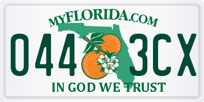 FL license plate 0443CX