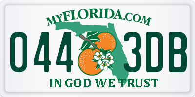 FL license plate 0443DB
