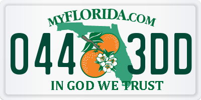 FL license plate 0443DD
