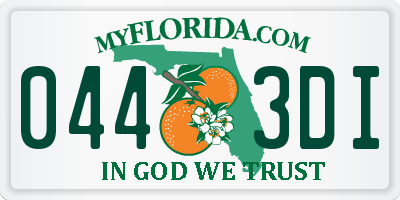 FL license plate 0443DI