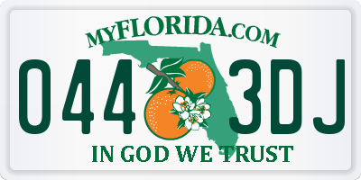 FL license plate 0443DJ
