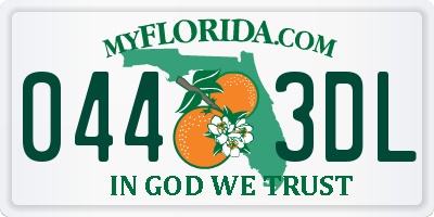 FL license plate 0443DL