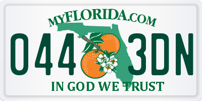 FL license plate 0443DN