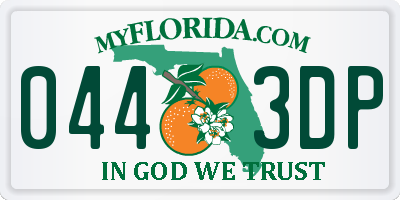 FL license plate 0443DP