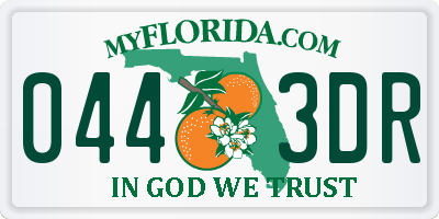 FL license plate 0443DR