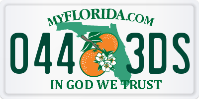 FL license plate 0443DS
