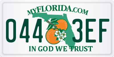 FL license plate 0443EF