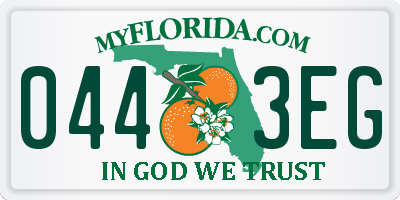 FL license plate 0443EG