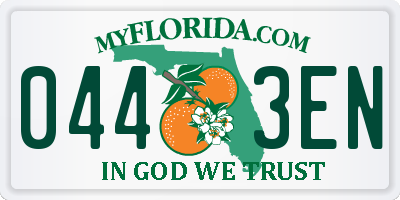 FL license plate 0443EN