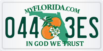 FL license plate 0443ES