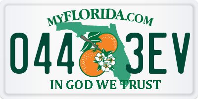 FL license plate 0443EV