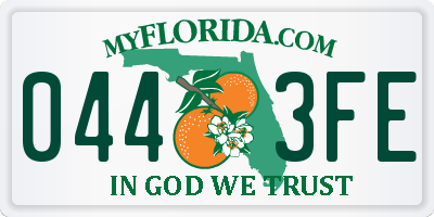 FL license plate 0443FE