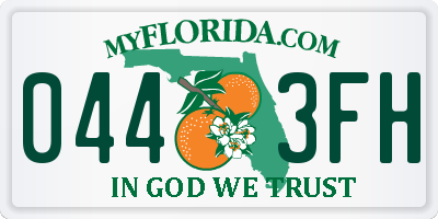 FL license plate 0443FH
