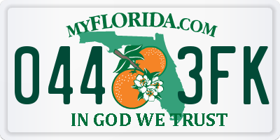 FL license plate 0443FK