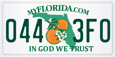 FL license plate 0443FO