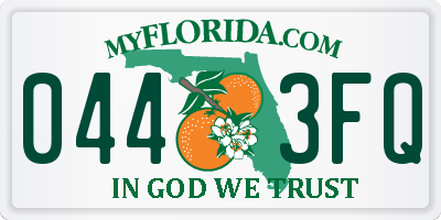 FL license plate 0443FQ
