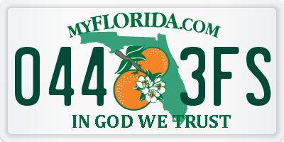 FL license plate 0443FS