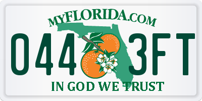 FL license plate 0443FT
