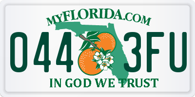 FL license plate 0443FU