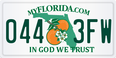 FL license plate 0443FW