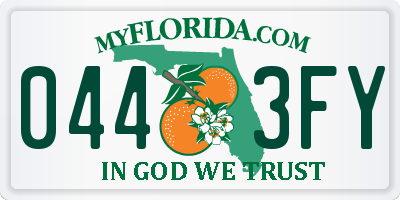 FL license plate 0443FY