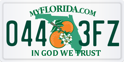 FL license plate 0443FZ