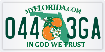 FL license plate 0443GA