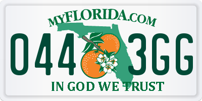 FL license plate 0443GG