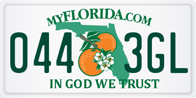 FL license plate 0443GL