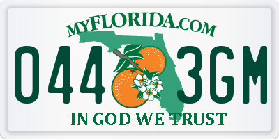 FL license plate 0443GM