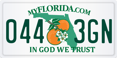 FL license plate 0443GN